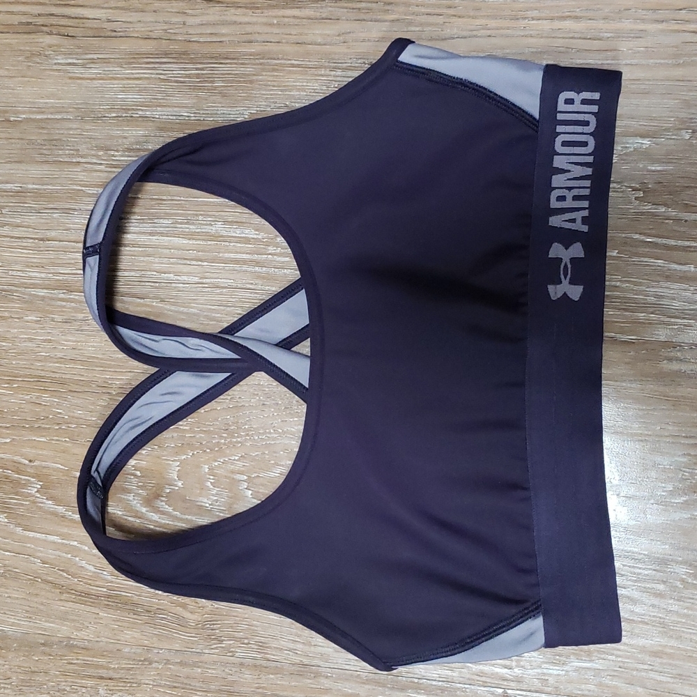 (S) Under Armour Sports Bra Athletic Activewear Workout Gym Running Sporty